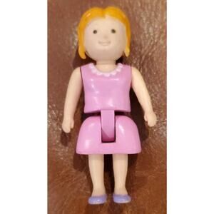Playkidz Family 3 Inch Woman Mom Pink Dress Figure Doll Replacement Collectible